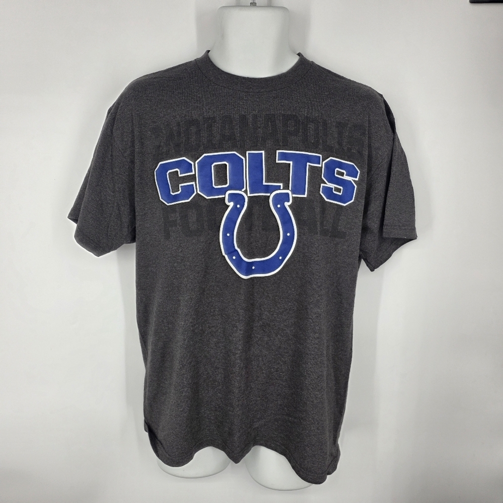 Indianapolis Colts Men's Large T-Shirt Gray NFL Team Apparel Horseshoe Logo